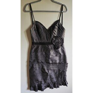BCBG Silk brown/charcoal Sz 8 Cocktail Dress